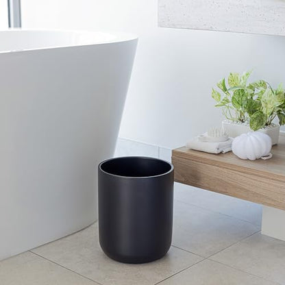 YEW DESIGN Matte Black Round 2 Gallon Trash Can for Home and Bathroom - color: Black Round