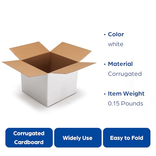 CRUGLA 50 Pack 5x5x5 Shipping Boxes, Small White Mailing Boxes - size: 5x5x5 Inch 50 Pack