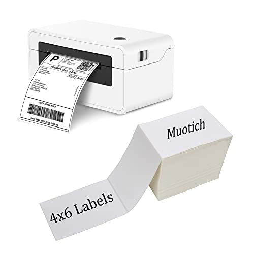 500 Fanfold Direct Thermal Shipping Labels - 4x6, Compatible with Rollo, MUNBYN, iDRPT, Polono, Zebra Thermal Label Printers - color: White