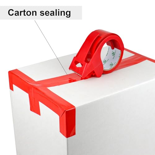 BOMEI PACK Red Packing Tape, 6 Rolls Heavy Duty Packaging Tape for Shipping Packaging Moving Sealing, Thicker 2.52mil Packing Tape, 1.88 inches Wide, 110 Yards Per Roll - color: Red