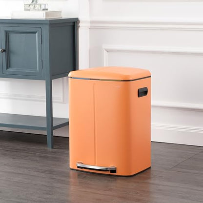 happimess Marco 10.6 Gal Double Bucket Step Trash Can, Carrot Cake - color: Carrot Cake