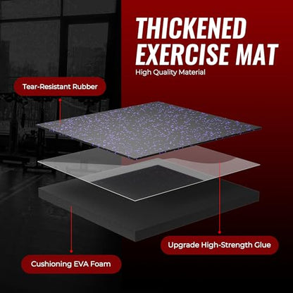 SUPERJARE 0.79'' Extra-Thick 6 Pcs 24 Sq Ft Exercise Equipment Mats - color: Black/Purple, size: 6 Tiles (24 Sq Ft)