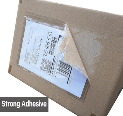 BEUYI Clear 9.5'' x 6.7'' Adhesive Shipping Label Pouches/Sleeves, Plastic Packing Slip Envelope Protector Holder, Easily Fits Half of Letter-Size Paper (60 Pack) - size: 9.5''x6.7'' - 60 Pack