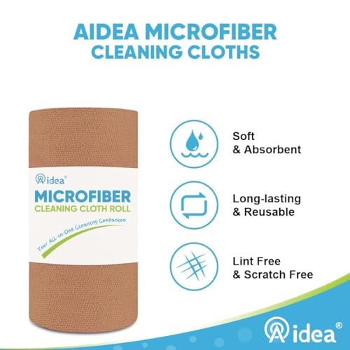 AIDEA Microfiber Cleaning Cloth Roll-75PK, Paper Towels 11.5"×11.5", Brown - color: Coffee