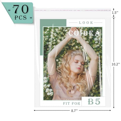 70 Pack 8x10" Clear Cellophane Bags for Shirts, Gift Wrapping, Artwork - size: 8x10 Inch