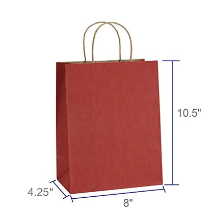 BagDream Medium Gift Bags with Handles 8x4.25x10.5 Inch Red 25 Pack - color: Red, size: 25 Count (Pack of 1)