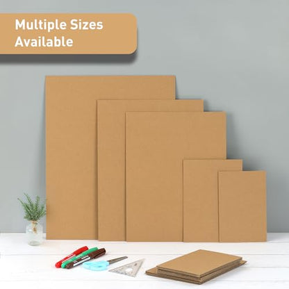 FARRAY 100 Pack 4x6 Inch Corrugated Cardboard Sheets, 1.8mm Thick Brown Kraft Cardboard Backing, Bulk Flat Cardboard Inserts Filler Pads for Packing, Shipping, Mailers, Crafts - size: 4" x 6"