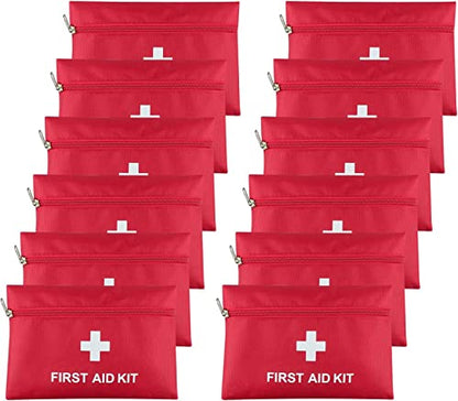 12 Pack Mini First Aid Empty Bag,First Aid Kit Pouch(Bag Only) - size: 7.9 x 5.5 inch