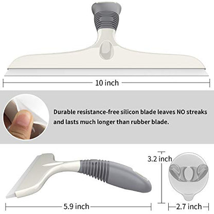 MR.SIGA Silicone Squeegee for Shower Doors, 25 cm/10 inch, White & Gray - size: 10 inch (Pack of 1)