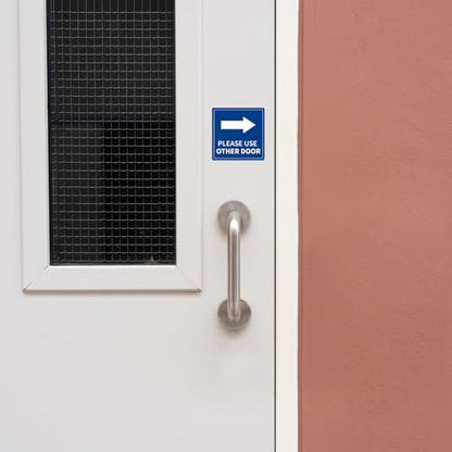Please Use Other Door - Self-Adhesive PVC Door Sticker Sign with Right Arrow - color: Please Use Other Door (Right)