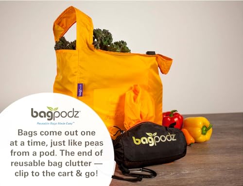 Reusable Grocery Bags, Foldable Shopping Bags in Pod, 10 Pack - color: Orange - 10 Bags