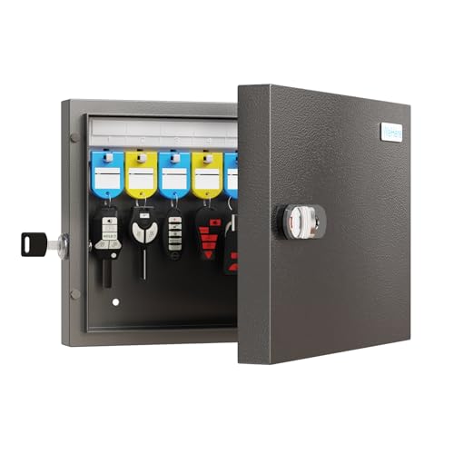 WeHere 16 Key Lock Box, Steel Key Cabinet with Combination Lock & Key - size: 16 key