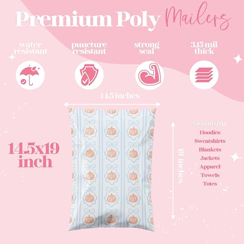 Pretty Package Store Poly Mailers 14.5x19, Blue Pumpkin, 100 Pack - color: Blue Pumpkins, size: 14.5x19