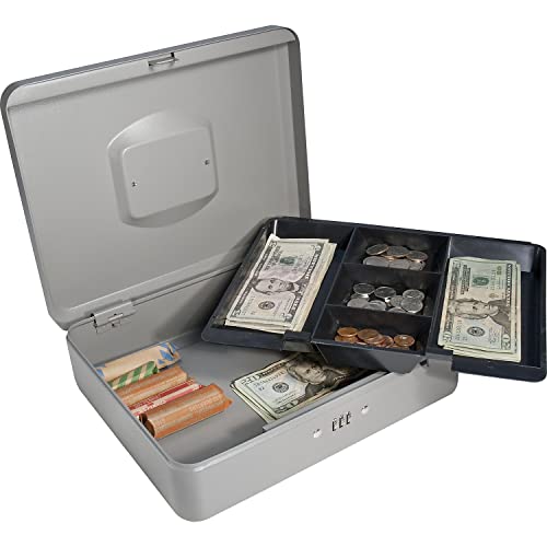 BARSKA 12-Inch Cash Box with Combination Lock , Gray - size: 12 Inch, style: Combo Lock