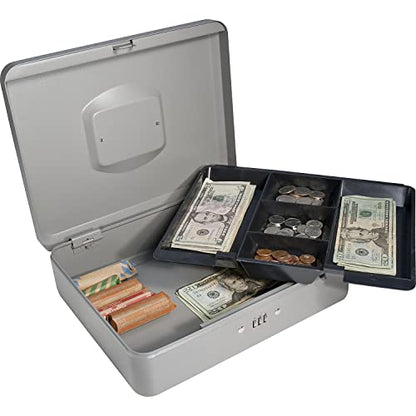 BARSKA 12-Inch Cash Box with Combination Lock , Gray - size: 12 Inch, style: Combo Lock