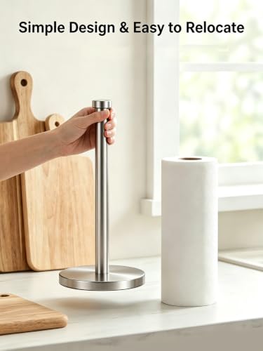 VEHHE Paper Towel Holder Countertop, 4 Non-Slip Suction Cups, Weighted Base