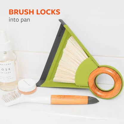 Full Circle Tiny Team Mini Brush & Dustpan Set - Green - color: Green