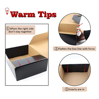 Hoikwo 20 Packs Black 12x9x4 Medium Shipping Boxes - color: Black(Glossy), size: 12x9x4-20 Pack