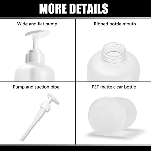 Shampoo Bottles Refillable with Pump, YACEYACE 3Pcs 16.9oz Matt Clear - color: Clear Matt