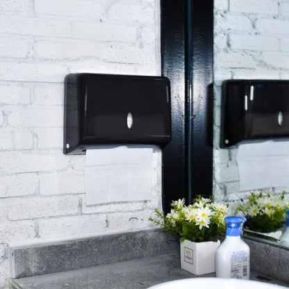 Paper Towel Dispensers, Commercial Toilet Tissue Dispensers Wall Mount Paper Towel Holder C-Fold/Multifold Paper Towel Dispenser for Bathroom, Kitchen(Black) - color: Black