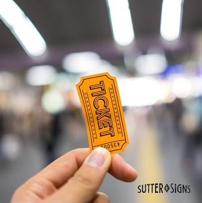 1000 Raffle Tickets Double Roll - color: Fluorescent Orange