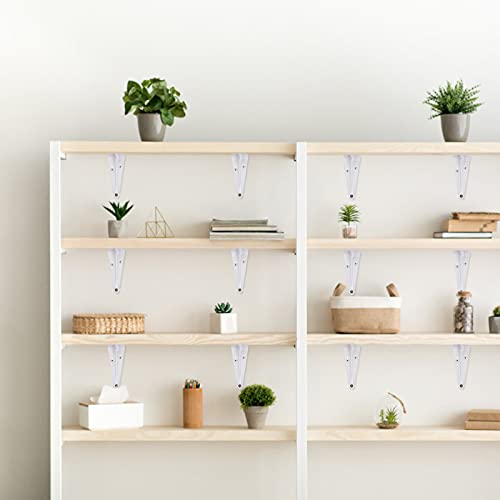 12 Pack Shelf Brackets White Heavy Duty L Brackets Metal Floating Shelf Brackets Hardware Brace Brackets Wall Mount Angle Corner Support for Christmas Shelves Hanging Floating Shelves Brack Wood