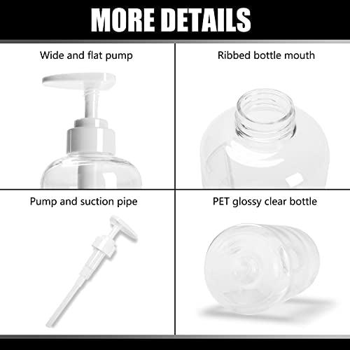 Shampoo Pump Dispenser, YACEYACE 3Pcs 16.9oz Clear Shower Soap Dispenser - color: Clear White