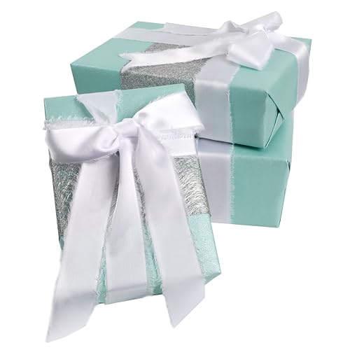 Silk Satin Ribbon 1-1/2 in x 30 Yards White&Ivory&Champagne Pink - color: White& Ivory& Champagne Pink