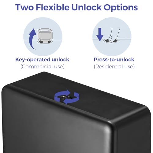 Stardrix 2-Pack Multifold Paper Towel Dispenser Wall Mount (Black) – Large Capacity C-Fold, Trifold, and Folded Commercial Hand Towel Holder for Bathroom & Restroom – Adhesive or Screw Mounted - color: 2-pack Black