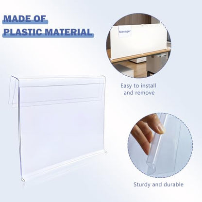 Diteje 40 Pack Wire Shelf Label Holder Shelving Tags with Paper Inserts