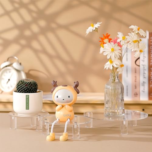 Lineshading 3 Pcs Round Acrylic Riser, Clear Round Display Stands - size: 5'',6'',8'', style: Round