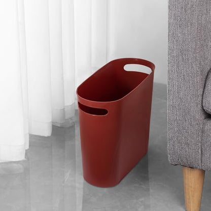 rejomiik Small Bathroom Trash Can, 3.5 Gallon Slim Garbage Can, Red - color: Red, size: 1 pack