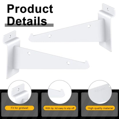 6 Pack White Slatwall Shelf, 15.7" x 6" Wooden Slat Wall Shelves with Metal Brackets Heavy Duty Slatwall Shelving Organizer Accessories for Home Garage (6, 15.7" x 6") - size: 15.7" x 6"