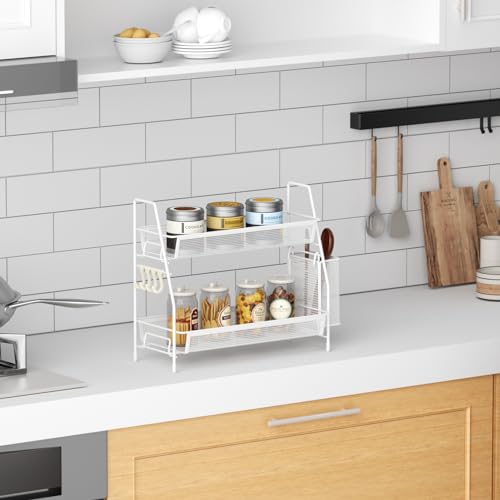 VITVITI 2 Tier Bathroom Countertop Organizer, Vanity Storage Shelf, White - color: 2 Tier Large White