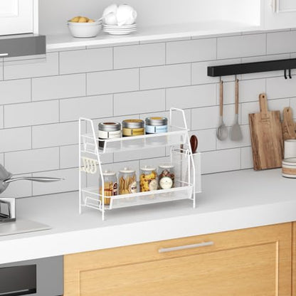 VITVITI 2 Tier Bathroom Countertop Organizer, Vanity Storage Shelf, White - color: 2 Tier Large White