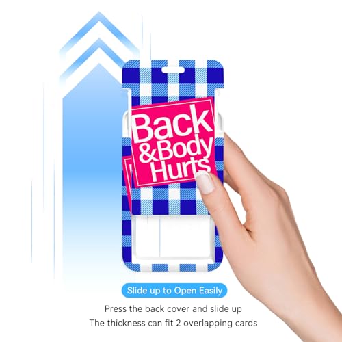 2 Pack Back&Body Hurts&Heart ID Badge Holder with Clip Badge Reels - color: 2 Pack-back&body Hurts&heart