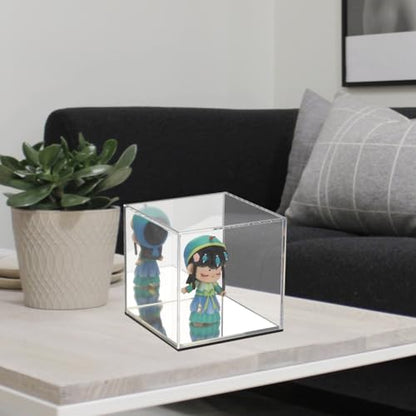 Mirrored Clear Acrylic Box for Collectibles Display, 4x4x4Inch - size: 4x4x4Inch