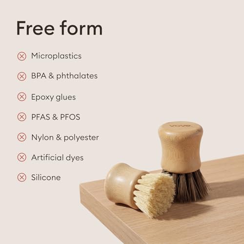 Vove Bamboo Kitchen Cleaning Set, Dish Brush, 2 Scrub Brushes, 2 Sponges - size: Cleaning Essentials - Sponges, Dish & Scrub Brush
