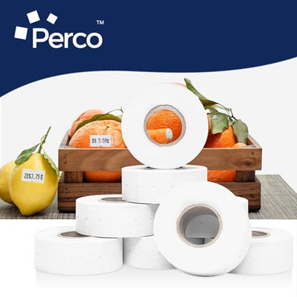 Perco 1 Line Removable Adhesive Labels - 32,000 Blank Price and Date Gun Labels for Perco Lite, X, Plus and Pro 1 Line Price and Date Guns - 32 Rolls, 4 Sleeves - Made in USA - size: 4 Sleeves