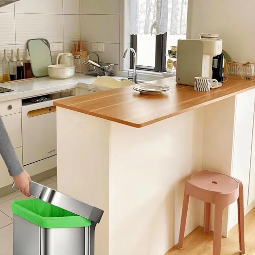 18 Gallon Drawstring Trash Bags, Heavy Duty Large Kitchen Garbage Bags, Leak Proof & Tear Resistant Tall Trash Can Liners Fit 13-18 Gallon Trash Can 50 Count - color: for Code Q Green