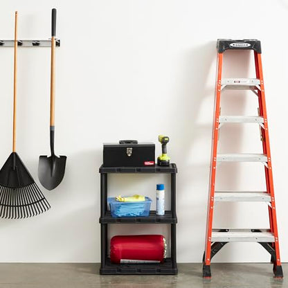 Gracious Living Knect-A-Shelf 3-Shelf Solid Light-Duty Storage, Black - color: 3 Shelf - Black, size: 1 Pack