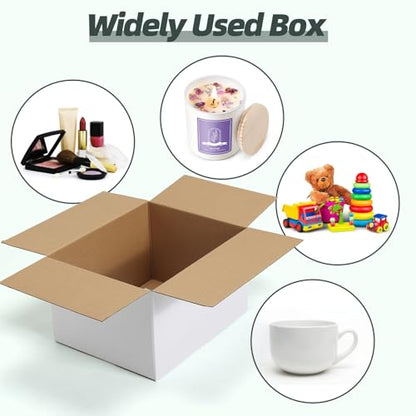 CRUGLA 10x8x6 Shipping Boxes 25 Pack, White Packing Mailing Boxes - size: 10x8x6 Inch 25 Pack