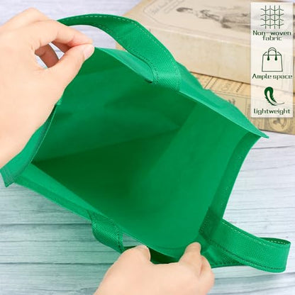 Aneco 24 Pack Party Non-Woven Gift Bags Reusable Tote Bags in Bulk Rainbow Goody Bag with Handles for Birthday Party Supplies - size: 11.5 x 11.5 Inches