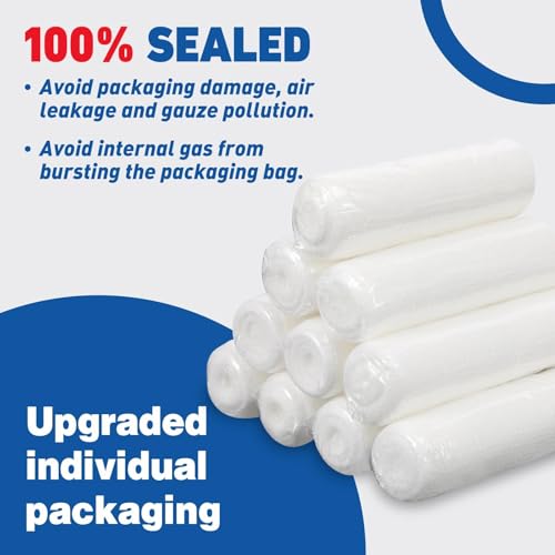 AZEN 200 Pack Gauze Rolls Bandages, 3 in x 4.1 Yards, First Aid Supplies & Premium Medical Supplies, Bandage Wrap Vet Wrap - color: 200p, size: 3IN
