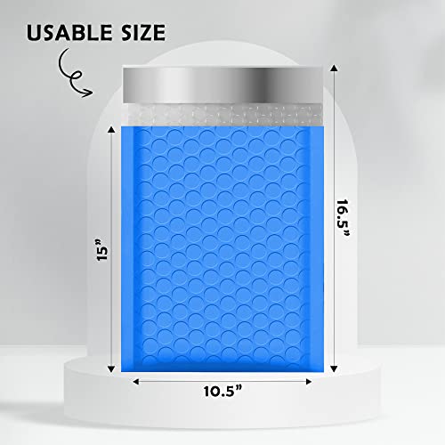 Yens Bulk Blue Poly Bubble Mailers 10.5x16 200 Pack Usable 10.5x15 - color: Blue, size: 10.5" x 16"