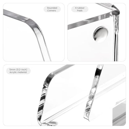HeZone Acrylic Brochure Holder 5x6 Inch,Clear Pamphlet Holder Display Stand for Trifold 4&5&6 Inch Flyers,Pamphlets,Booklets,Menu,Leaflets for Office,Home,Store,1 Pack,A5 - size: 5''×6''
