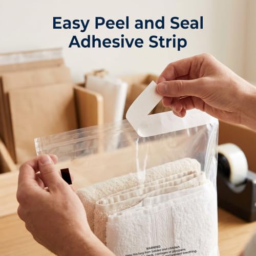24” X 36” (100 Count) Self Seal Clear Poly Bags with Suffocation Warning - size: 24" X 36"
