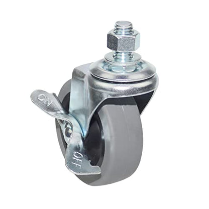 Caster Wheels, Heavy Duty Casters Threaded Stem Casters No Noise Swivel Casters Set of 4 Locking Castor Wheels for Funiture, Workbench, Carts (3 Inch, American Size 1/2''-13×25mm) - style: 1/2''-13×25mm