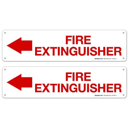 Fire Extinguisher Sign, Fire Safety Sign, (SI-5832) - size: 3x12 2 PK