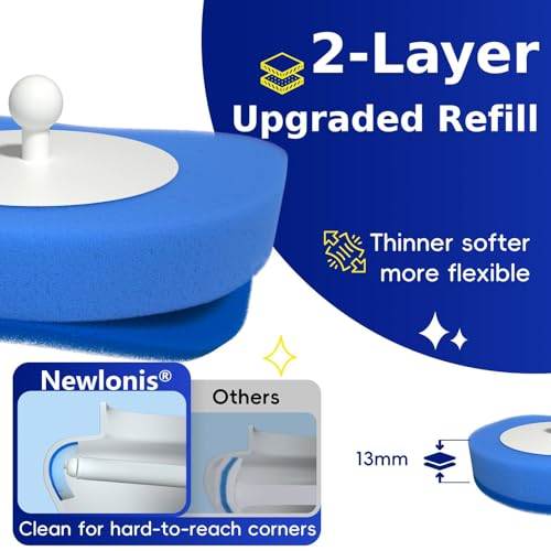 Disposable Toilet Bowl Brush with 8 Scented Toilet Wand Refills - color: 1+8 Refills